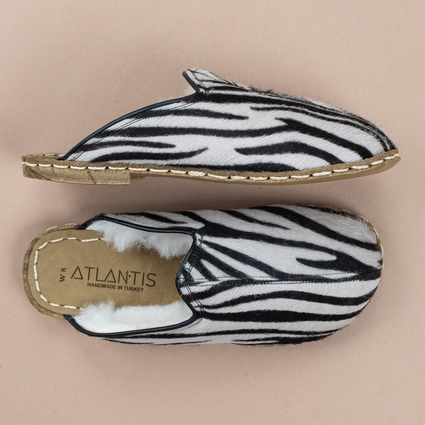 Zebra-Barefoot-Lammfell für Damen