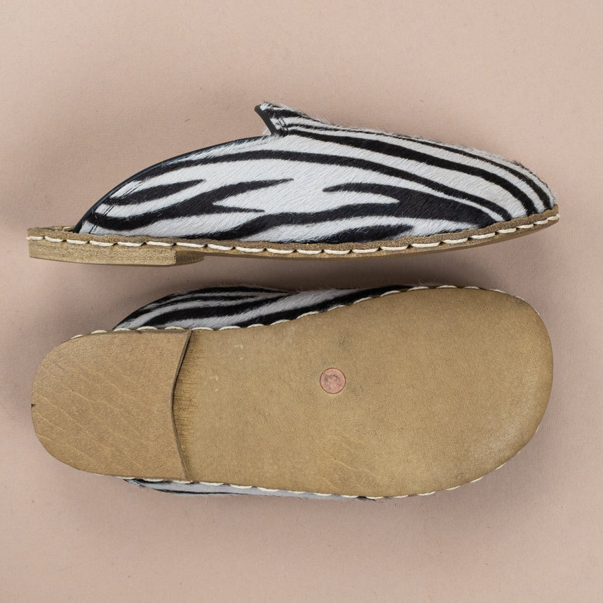 Erkek Zebra Barefoot Kürklü Terlik