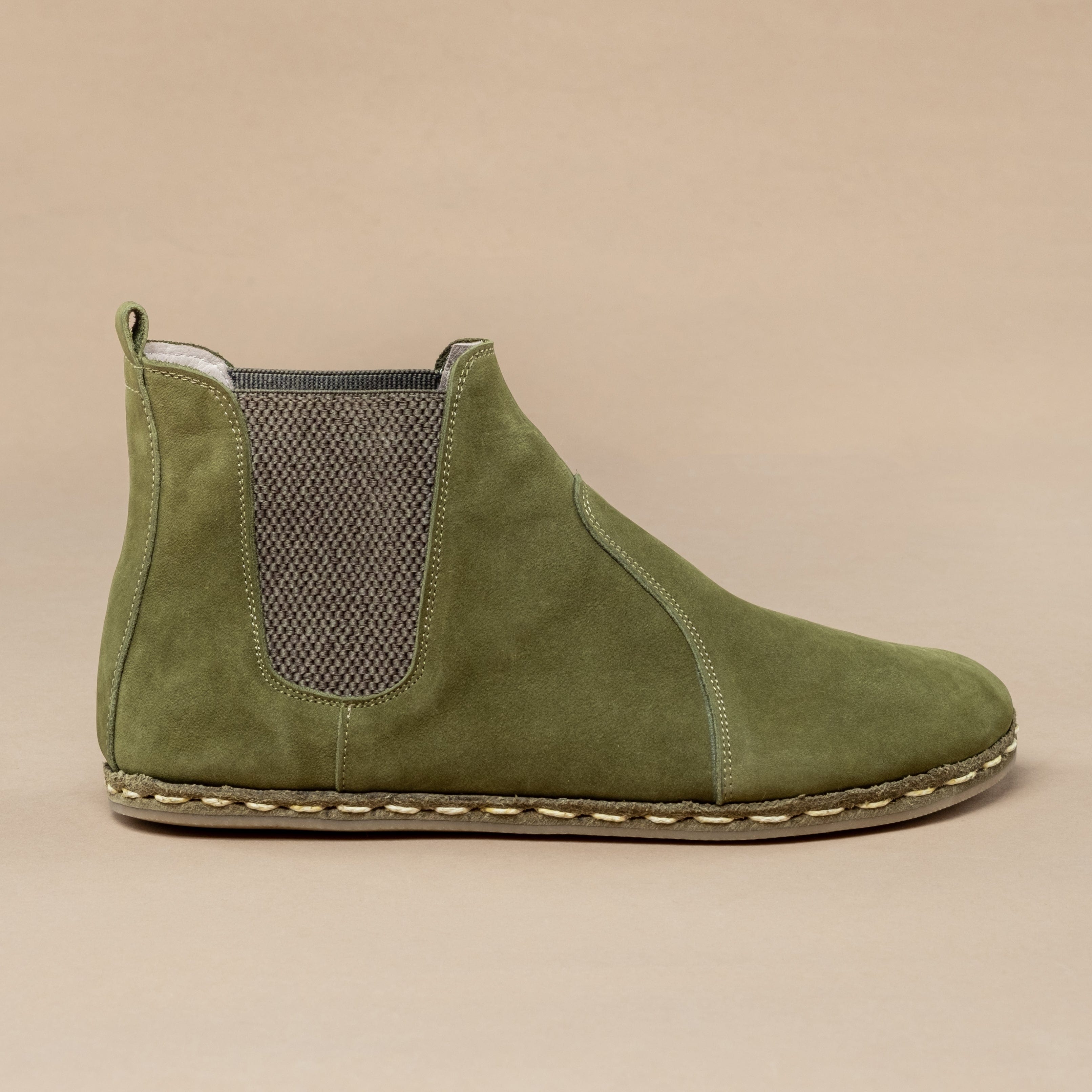 Women s Olive Barefoot Chelsea Boots Atantis Handmade Shoes Women EU 36 US 5.5 Rubber Outsole