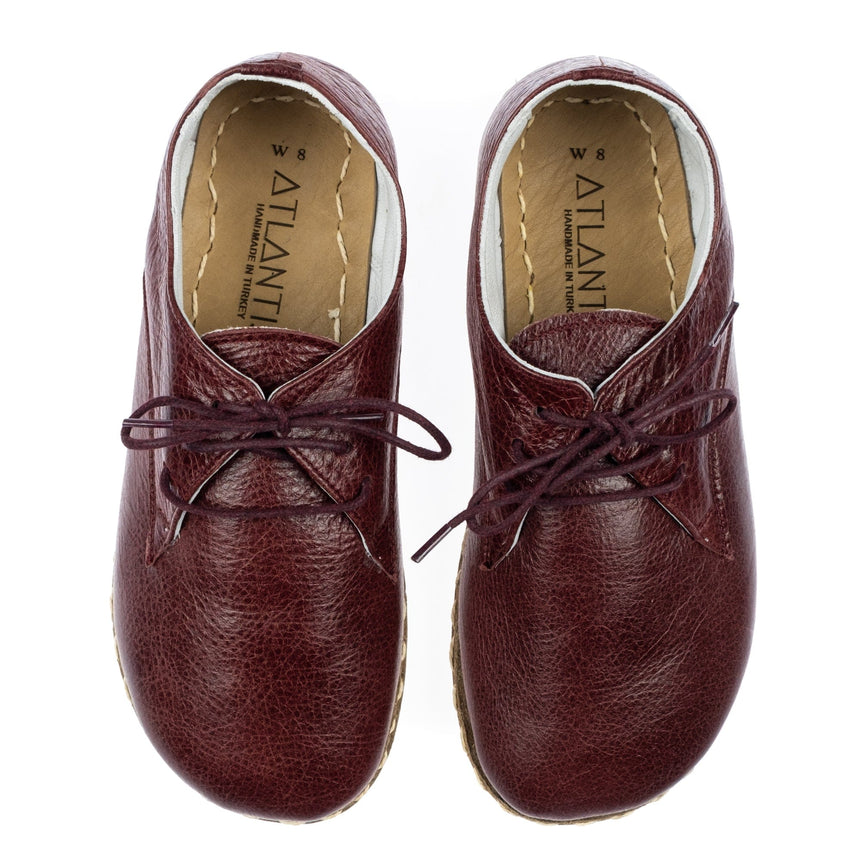 Women's Bordeaux Leather Oxfords