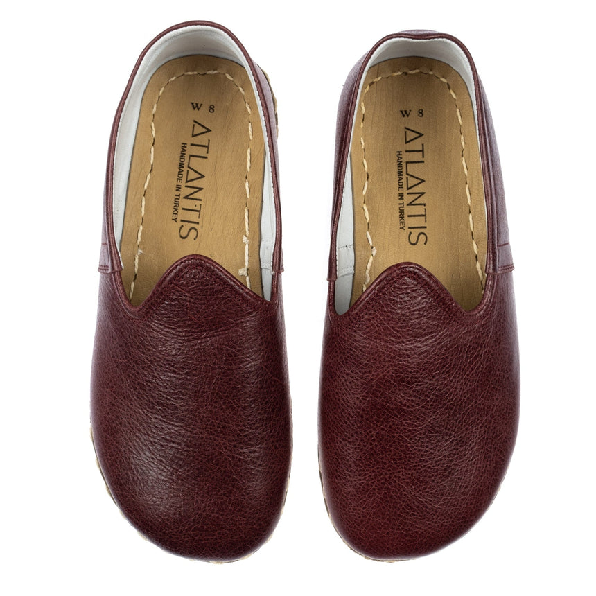 Women's Bordeaux Leather Barefoots