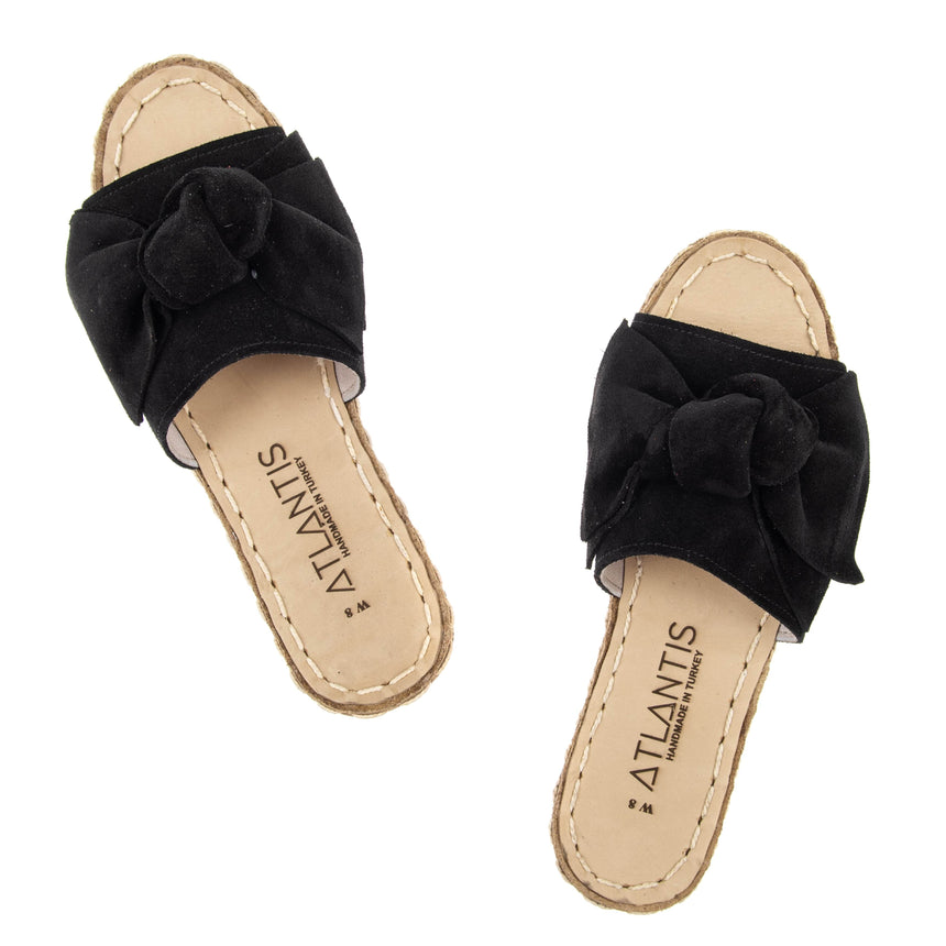 Turkish Sandals Black Bow