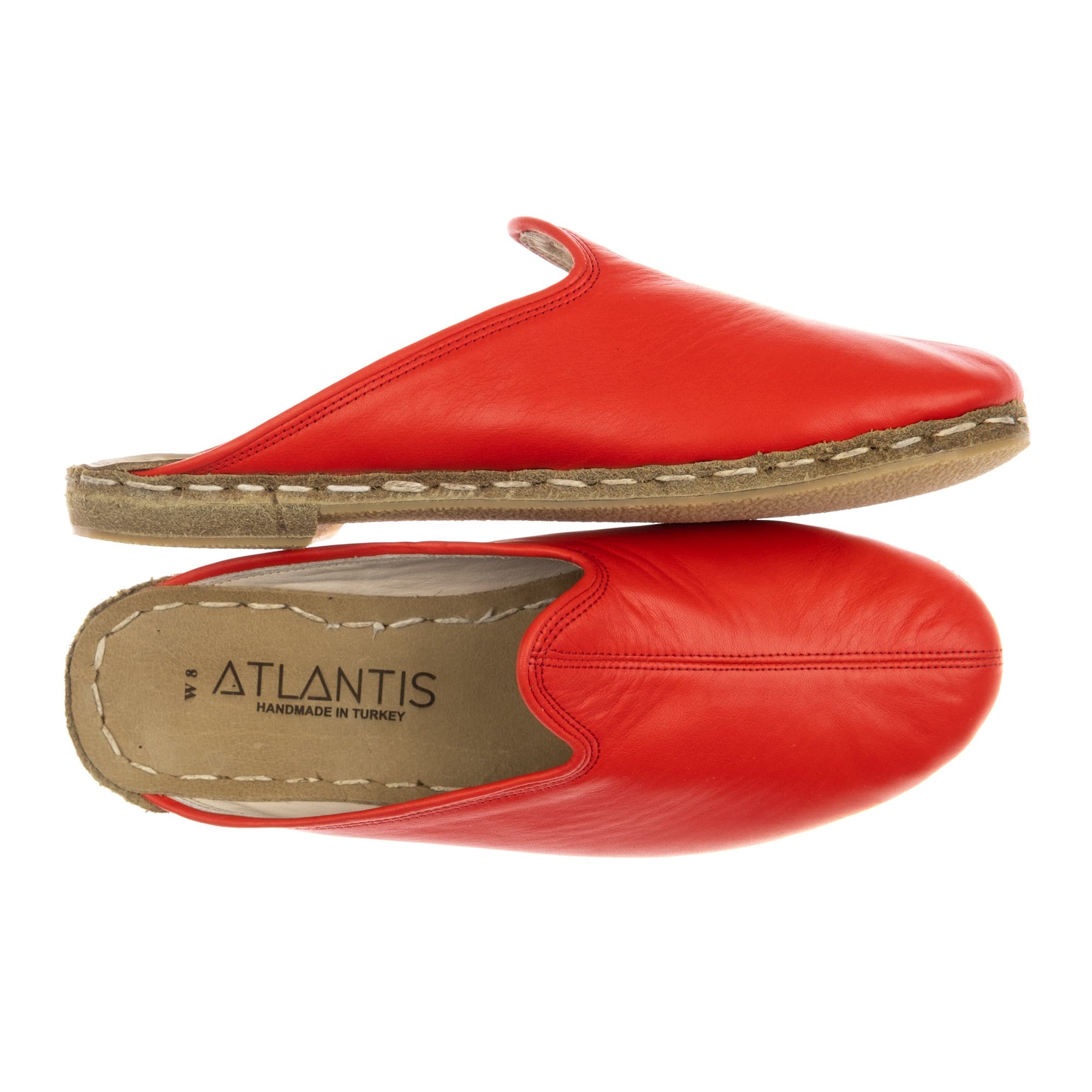 Men s Red Slippers Turkish Slippers for Men Atlantis Handmade