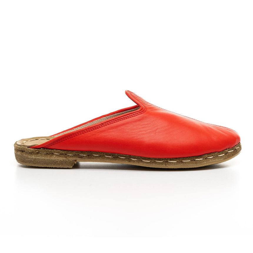 Red Slippers - Turkish Slippers for Women & Men : Atlantis Handmade Shoes