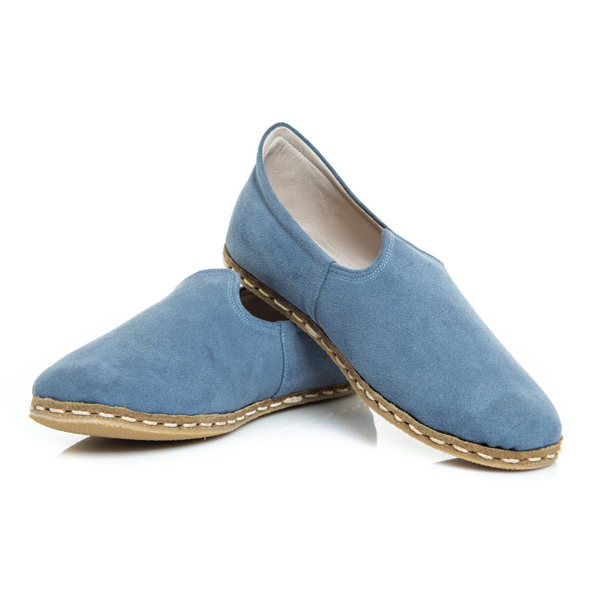 Sky Blue - Turkish Slip-On Shoes for Women & Men : Atlantis Handmade Shoes