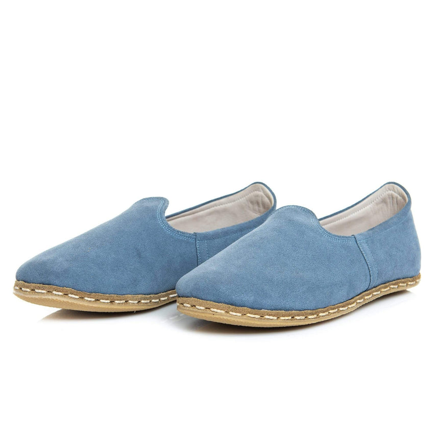 Sky Blue - Turkish Slip-On Shoes for Women & Men : Atlantis Handmade Shoes