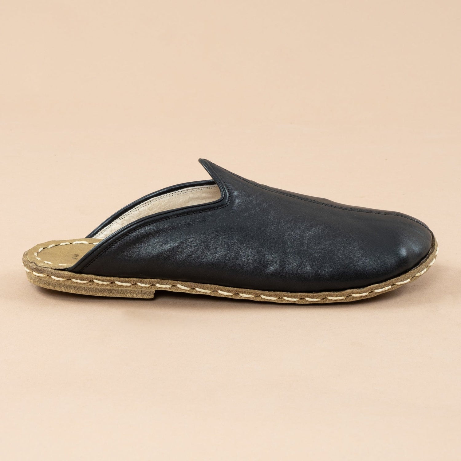 Men's Black Barefoot Slippers - Turkish Wide Slippers for Men ...