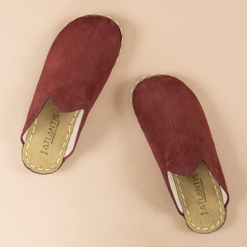 Men's Burgundy Barefoot Slippers