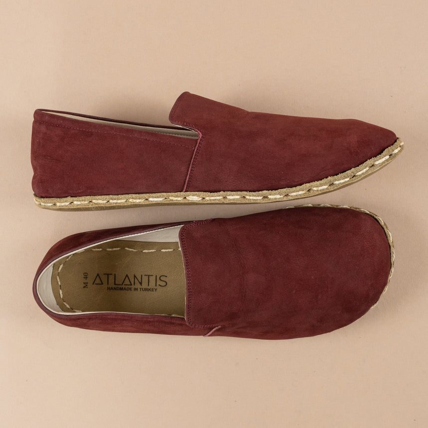 Women's Burgundy Leather Minimalists