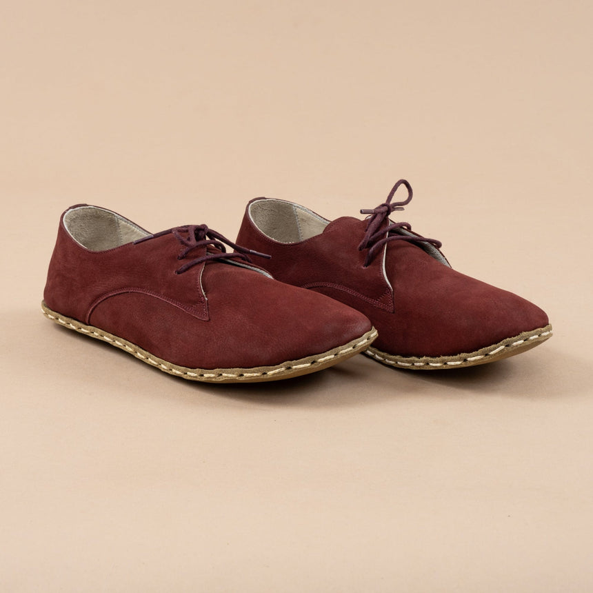 Burgunderrote Oxford-Schuhe für Damen