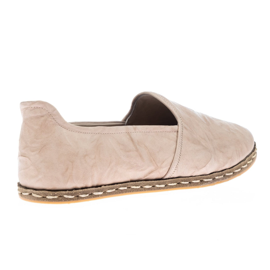 Beigefarbene Slip-On-Schuhe für Damen