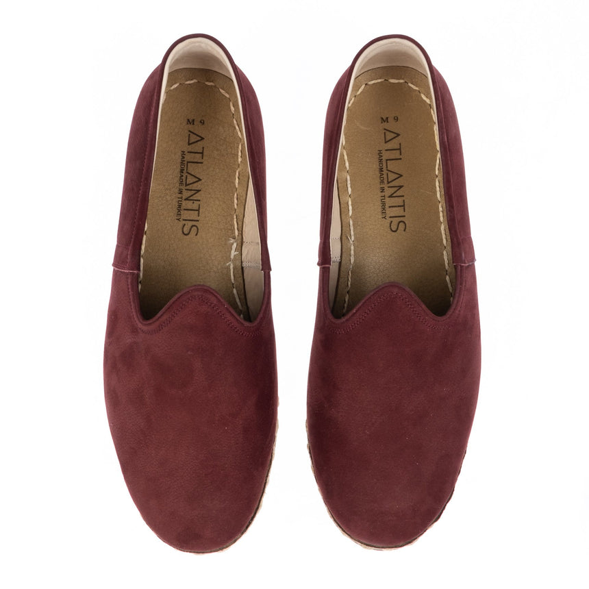 Burgunderrote Slip-On-Schuhe für Damen