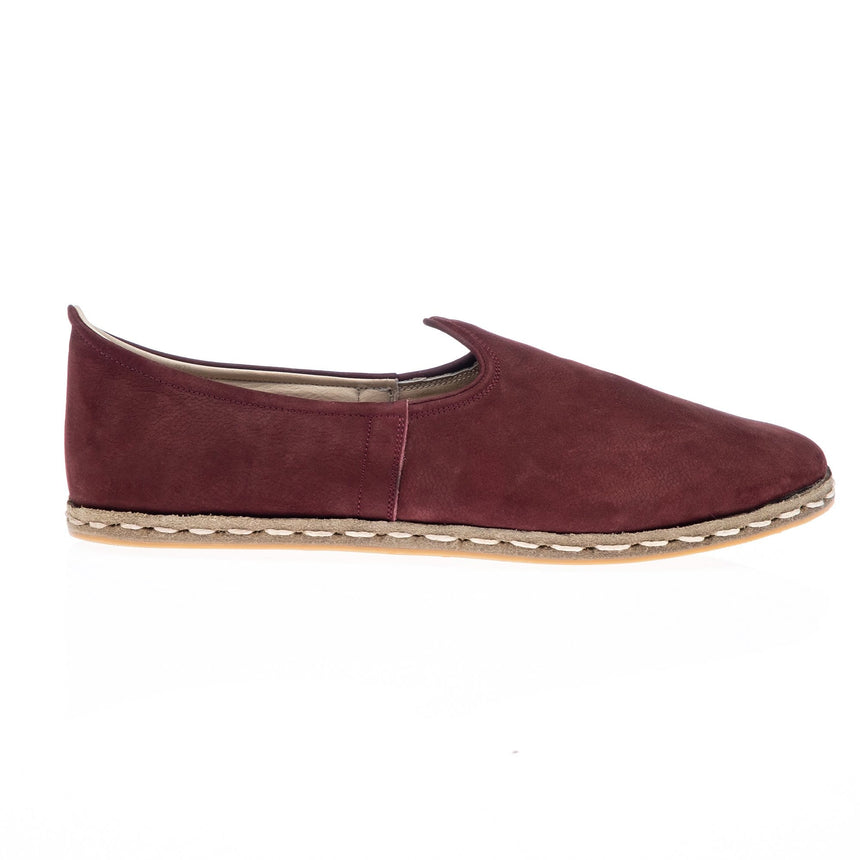 Burgunderrote Slip-On-Schuhe für Damen