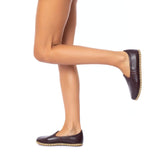 Kastanienbraune Slip-On-Schuhe für Damen
