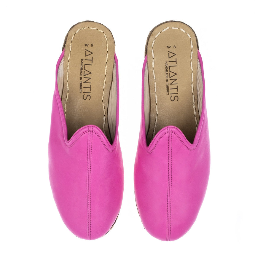 Women's Bubble Gum Leather Slippers