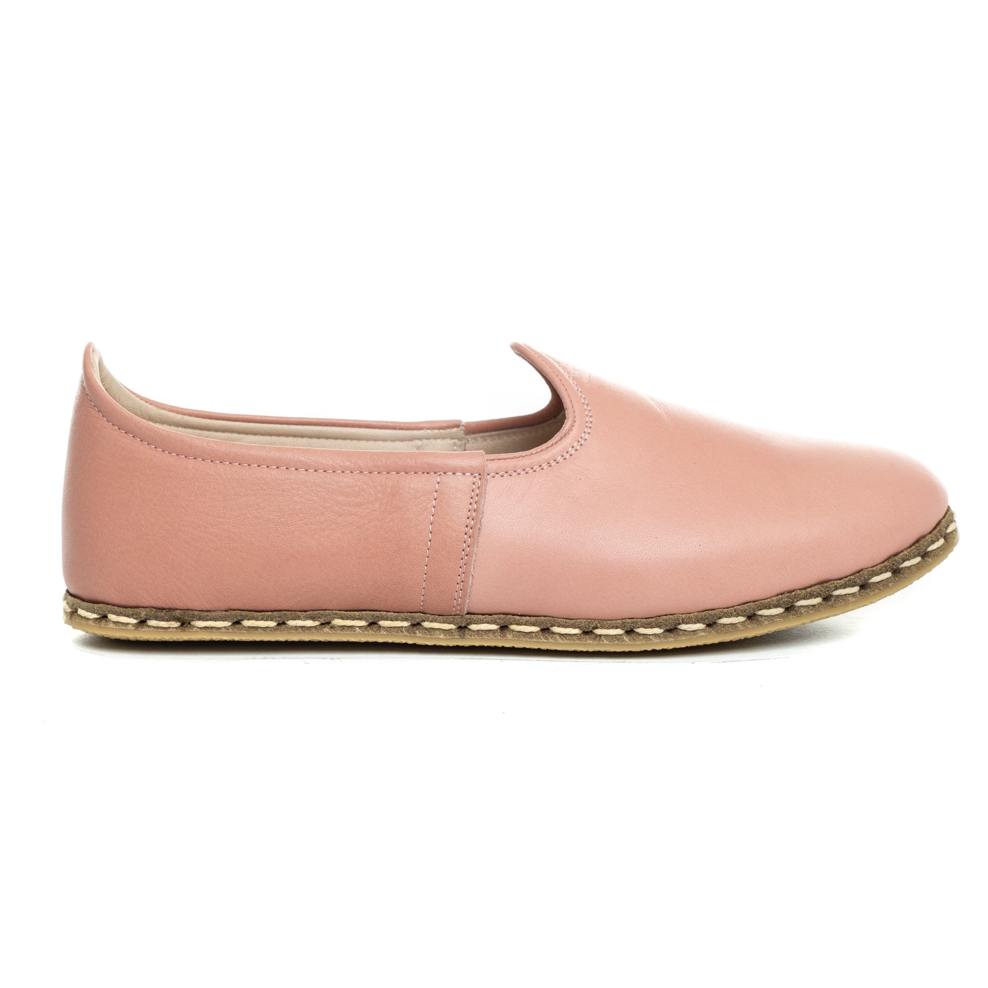 Women Suede Pink Color Leather Handmade Slip On, Turkish offers Leather Sanah Shoe, Handmade Flat Shoe, Bespoky