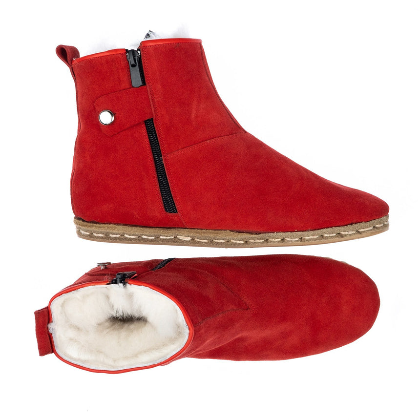 Rote Damenstiefel