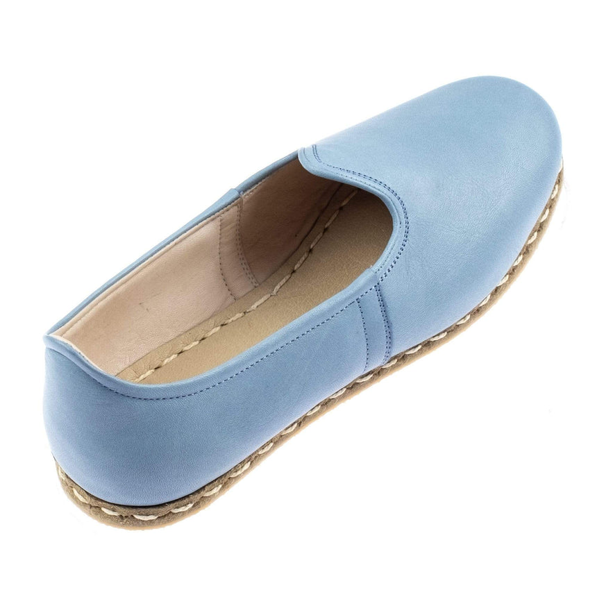 Himmelblaue Slip-On-Schuhe für Damen