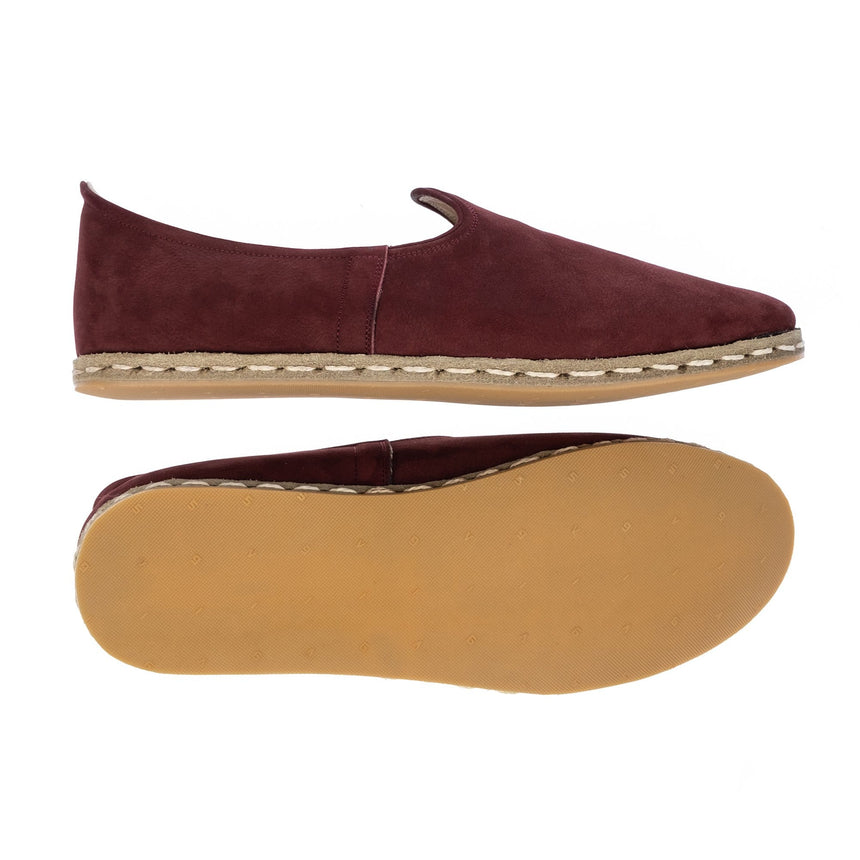 Burgunderrote Slip-On-Schuhe für Damen