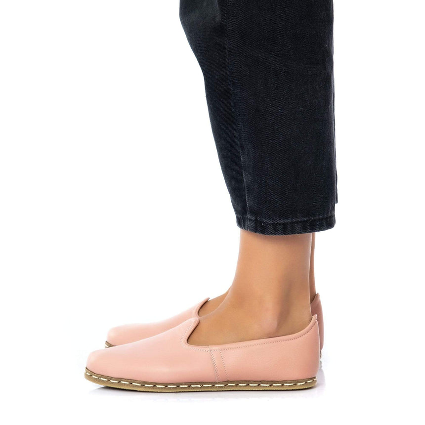 Puderrosa Slip-On-Schuhe für Damen