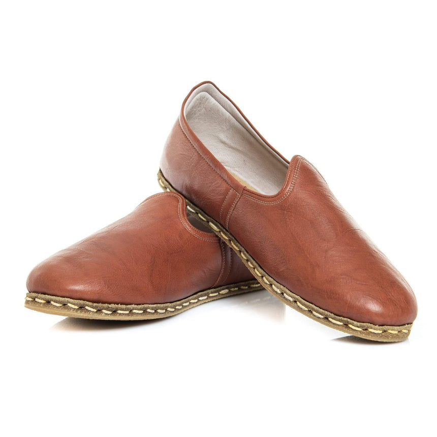 Hellbraune Slip-On-Schuhe für Damen