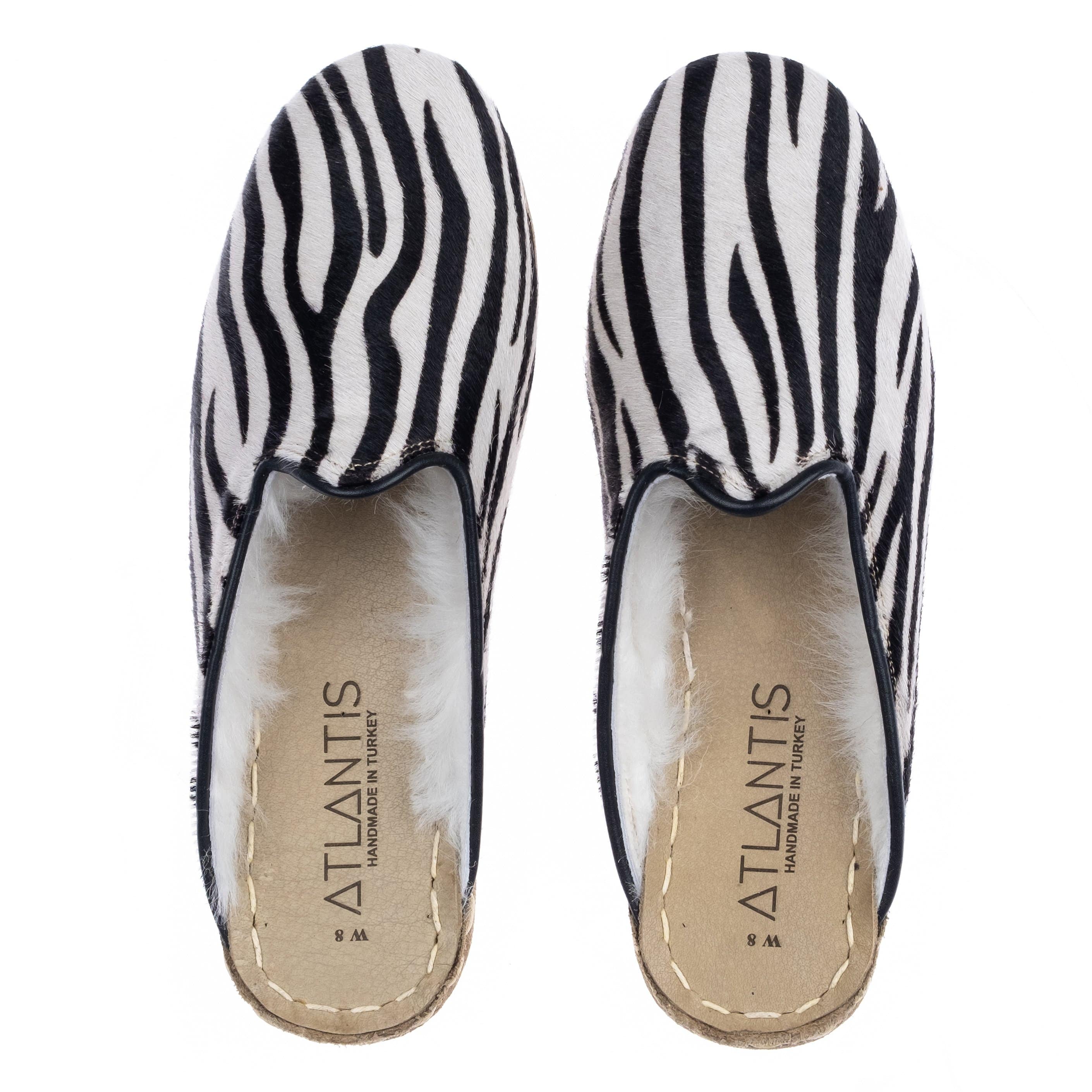 Zebra slippers for discount adults