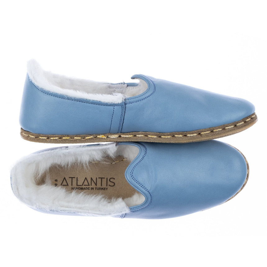 Men's Leather Sky Blue Shearlings