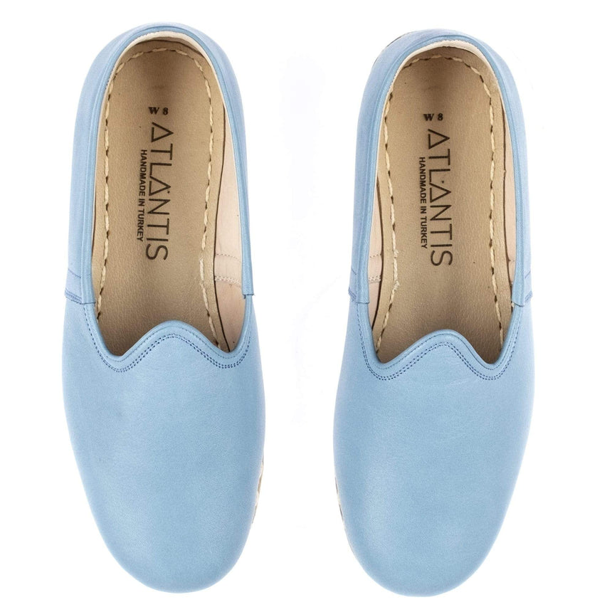 Himmelblaue Slip-On-Schuhe für Damen