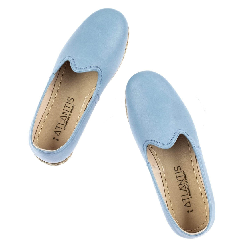 Himmelblaue Slip-On-Schuhe für Damen