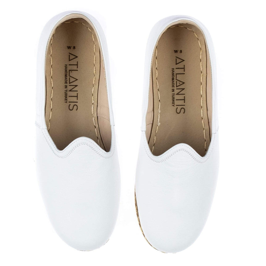 Weiße Slip-On-Schuhe für Damen