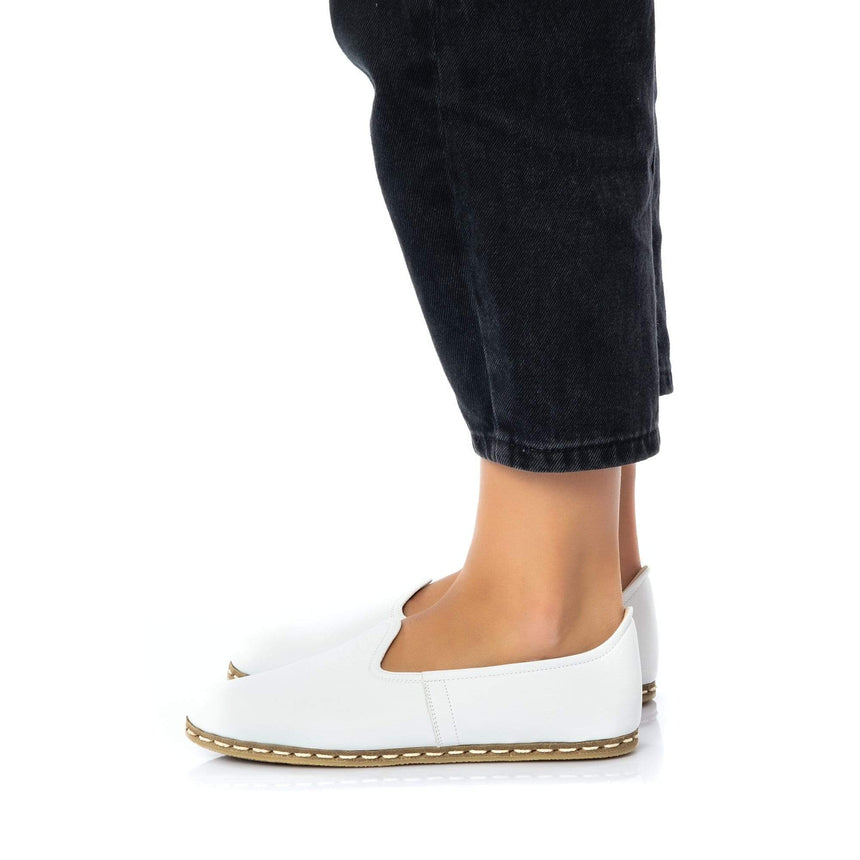 Weiße Slip-On-Schuhe für Damen