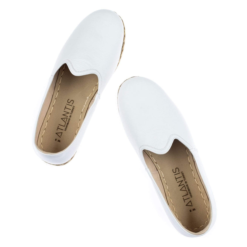 Weiße Slip-On-Schuhe für Damen