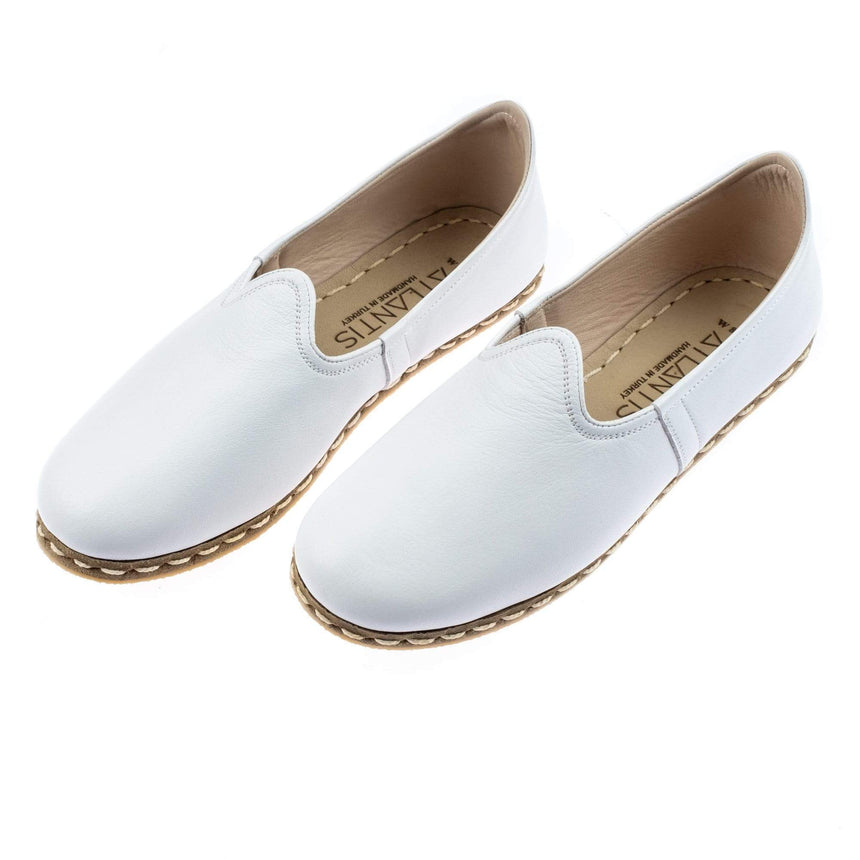 Weiße Slip-On-Schuhe für Damen