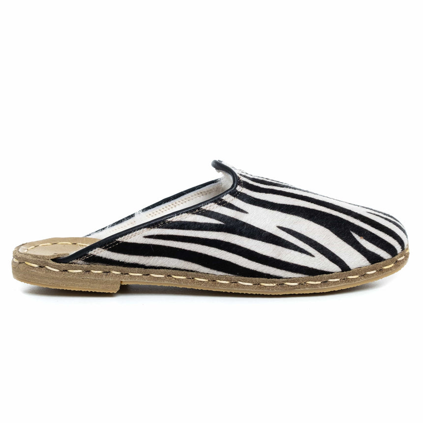 Zebra Shearlings - Turkish Slippers for Women & Men : Atlantis Handmade Shoes